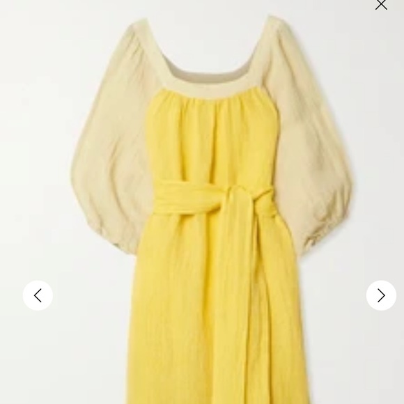 LISA MARIE FERNANDEZ LMF Laure belted linen-blend gauze midi dress - Picture 8 of 14